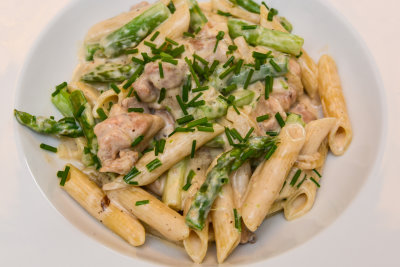 Chicken & Asparagus with Pasta