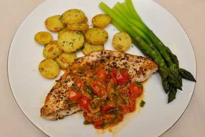 Swordfish with Cherry Tomatoes