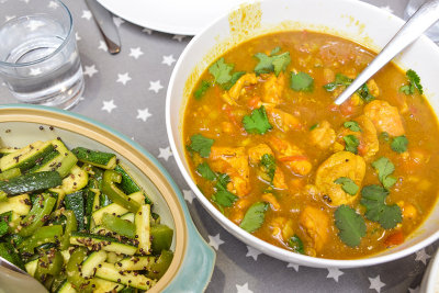 Chicken Curry with Courgette Sabzi