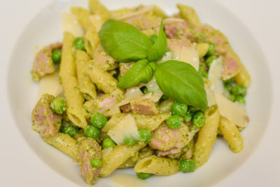 Ham, Pea and Pesto Penne