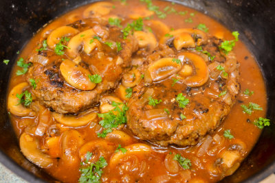 Salisbury Steaks in Mushroom Sauce
