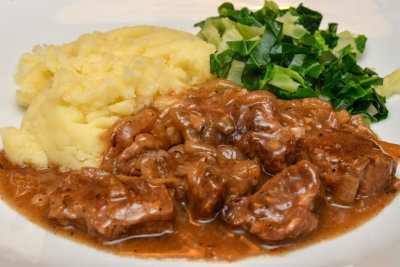 Spanish Lamb Stew with Mash & Greens