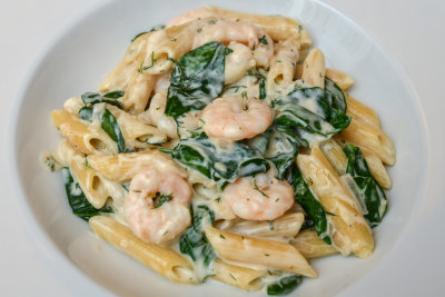 Prawn and Spinach Penne