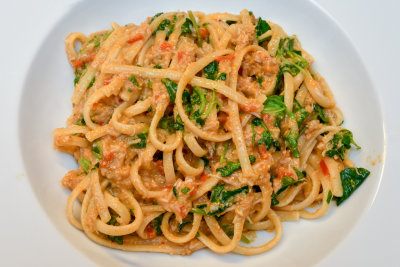 Linguine with Crab and Watercress
