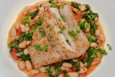 Roasted Hake with Tuscan Beans