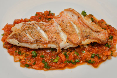 Redfish with Piperade