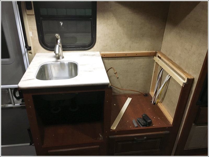 Countertop glued in place