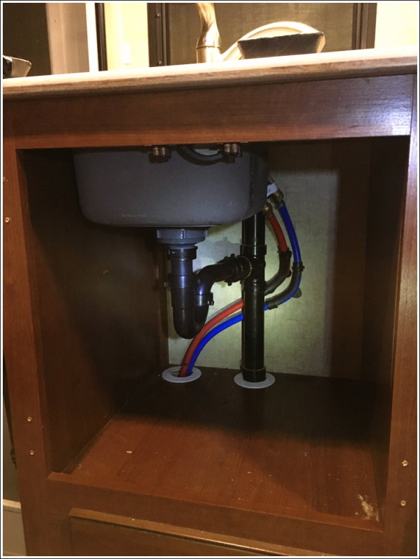 Re-routed plumbing
