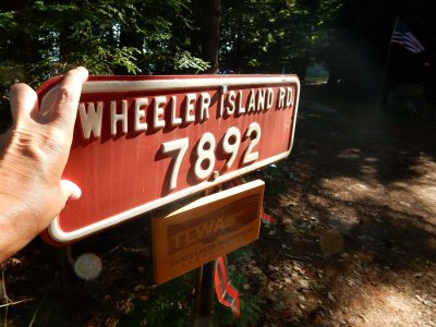 Wheeler Island Road sign, Three Lakes, Wisconsin