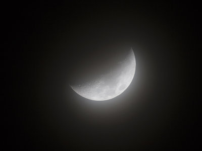 Crescent behind the Clouds