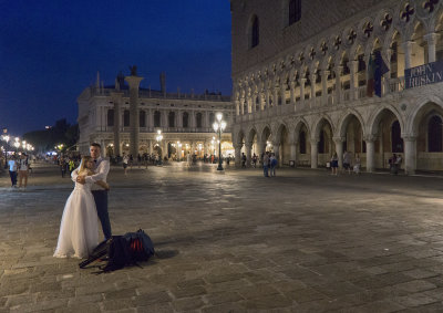 Newlyweds In Front Of Doges Palace