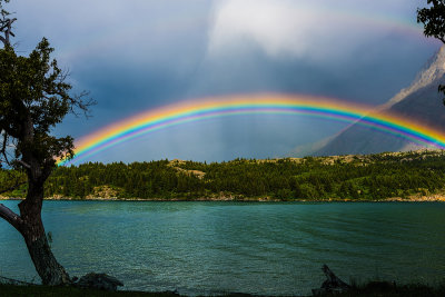 Rainbow over Waterton Lake
