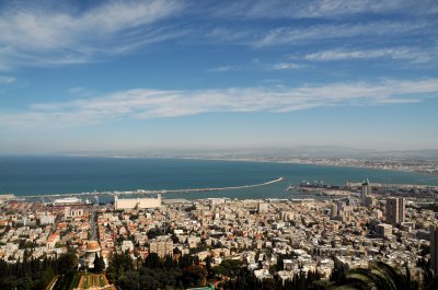The city with the Bay of Haifa