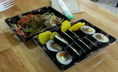  Kimbap and Japchae at the Farmers' Market