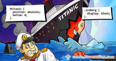 Iceberg and Titanic - CSS Humor