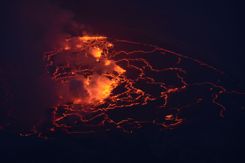 The lava lake of Mount Nyiragongo, June 2017