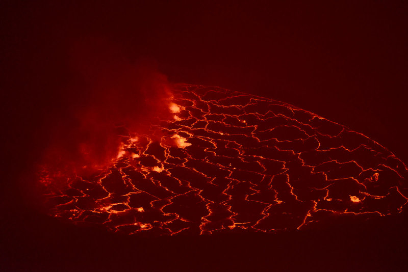 Wikipedia: Nyiragongo's lavas are made of melilite nephelinite, an alkali-rich type of volcanic rock