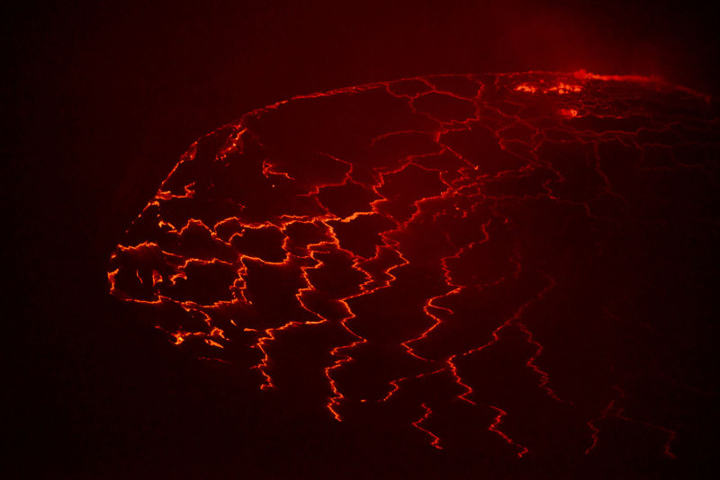 The lava lake of Mount Nyiragongo is an amazing sight to behold 