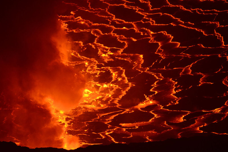 The ever-changing surface of the lava lake of Mount Nyiragongo