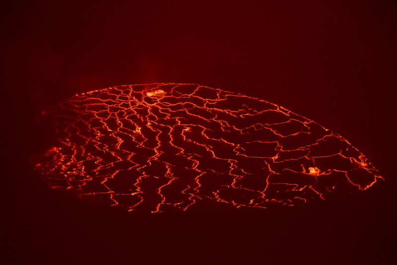 The eruption in 1977 drained the lava lake