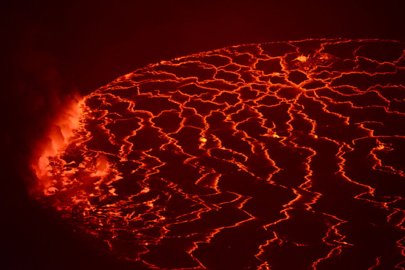 Mount Nyiragongo is a large stratovolcano, similar to Mount Fuji and Mount Etna