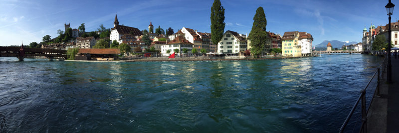 Panorama of Lucerne from the south bank of the Reuss