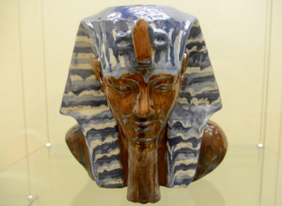 Porcelain head of an Egyptian Pharaoh