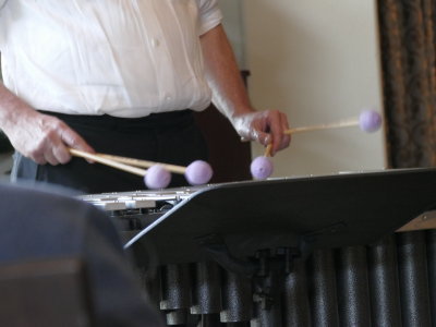 Tommy Kesecker playing the xylophone