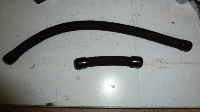 Braided fuel lines with black caps