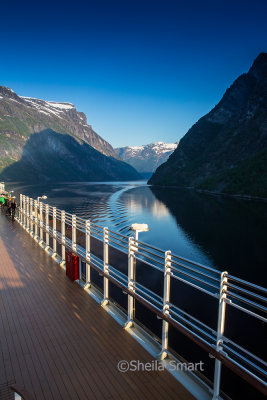 Queen Victoria entering Geirangerfjord, Norway