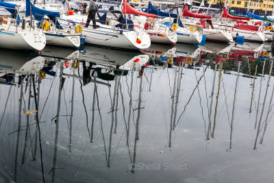 Yacht reflections in Kristiansund 