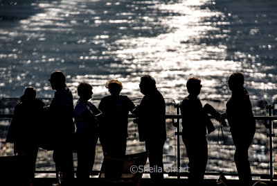Silhouettes on Queen Elizabeth cruise 