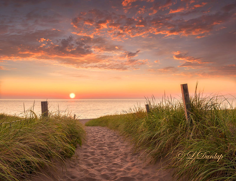 **** 100.7 - Duluth:  Park Point Sunrise Over Sandy Path