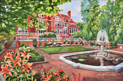507 - Watercolor Painting: Duluth's Glensheen Mansion