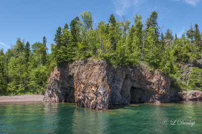 Tettegouche:  Lake Shore With Cave 
