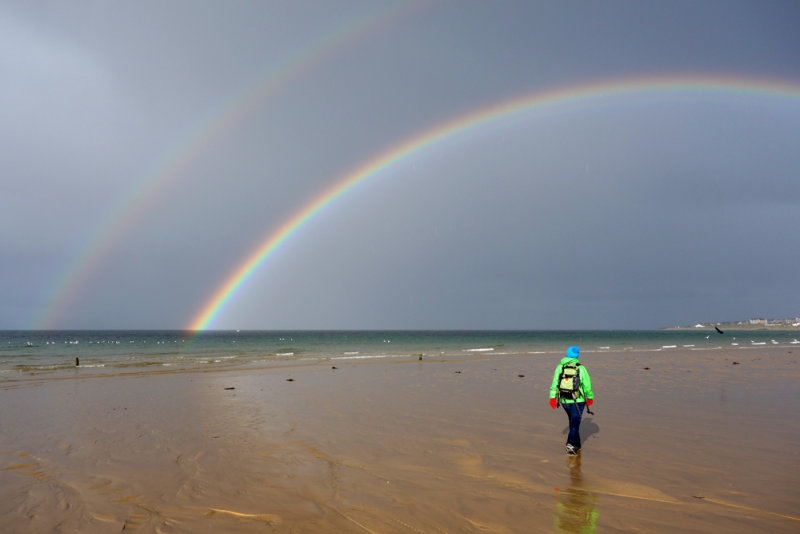 Easter 17 Lossiemouth beach rainbow
