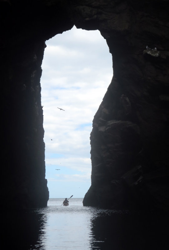 July 17 Bullers of Buchan kayaking out of the cauldron