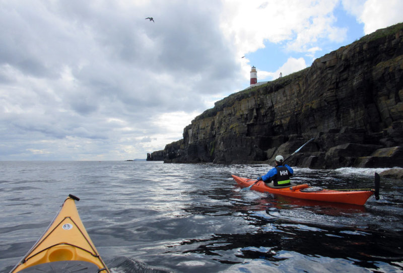 Aug 17 Lybster to Whaligoe coastline paddling back past mid clyth lighthouse