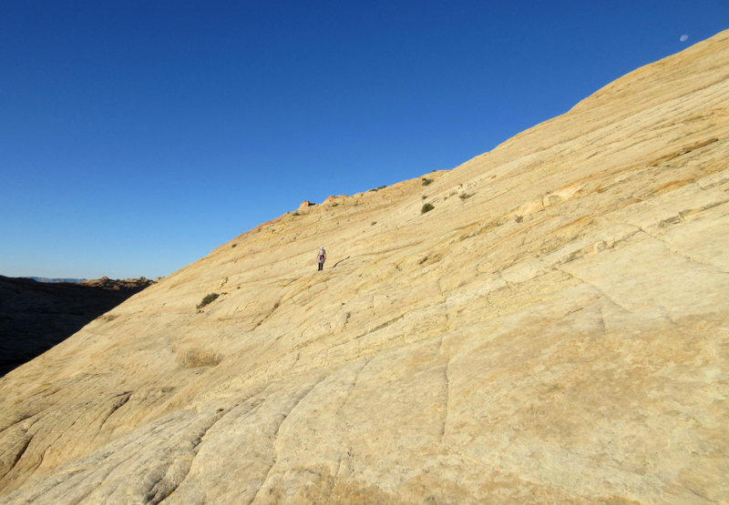 Slickrock climb to dome summit