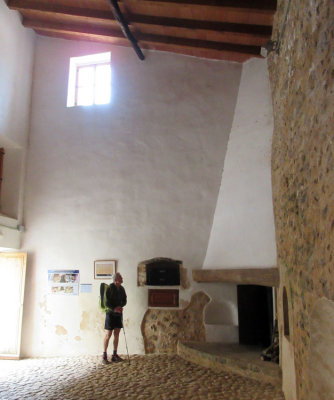 Day 6 Galatzo 'Finca' in the hall with an olive press powered by donkeys