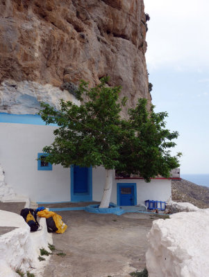 Saint Photis chapel with cliffs above