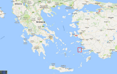 Map showing Kalymnos