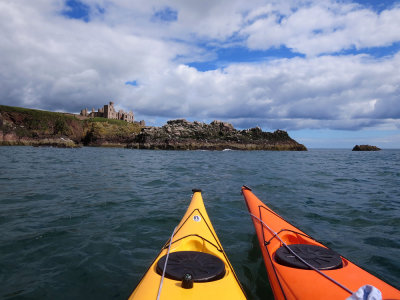 July 17 Kayaks nearing Slains castle (said to be where Bram Stoker started writing Dracula) 