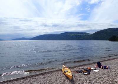 June 18 Looking down Loch Ness from Dores beach