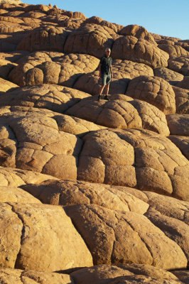 Pillow rock above camp in the evening