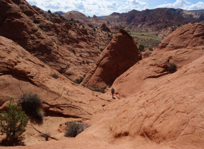 Interesting slickrock descent back down into Buckskin