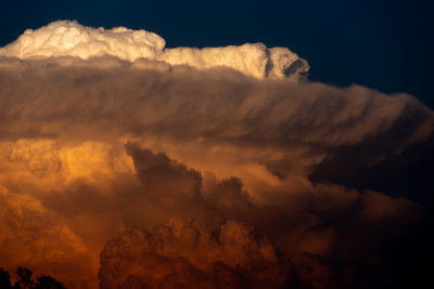 Distant Thunderstorm at Sunset