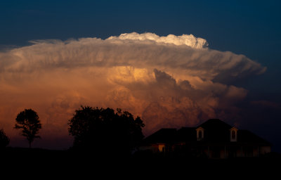 Distant Thunderstorm at Sunset