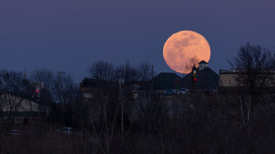 Moon Rises over Albany