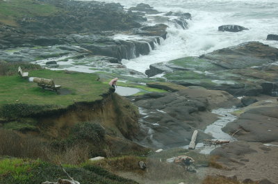 Ocean side at the Overleaf, Yachats Or March 2017